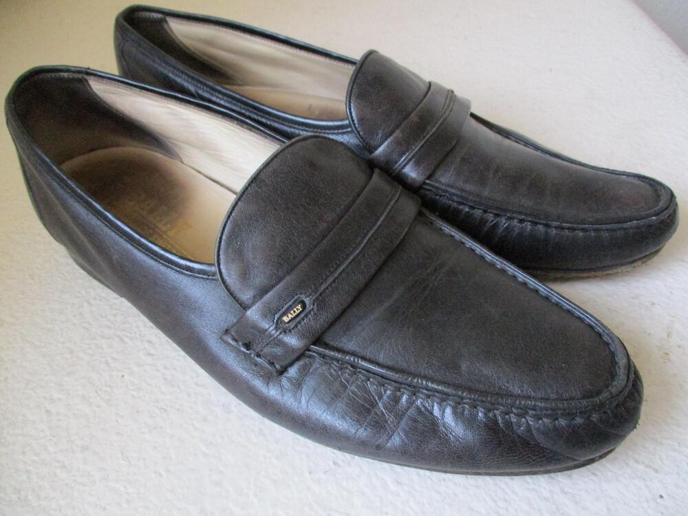 Bally Switzerland Shoes Mens 10.5 Mathew Brown Soft Leather Slip On Dress Loafer